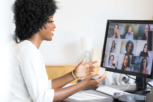 Woman on video conference